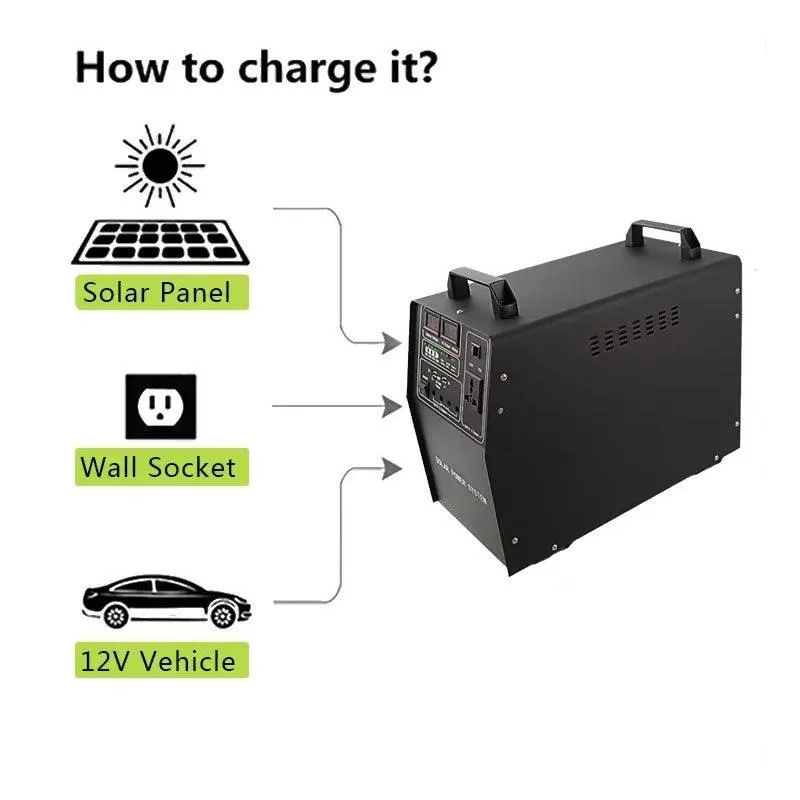 1000W Portable Solar Power System UPS with a 100W Folding Solar Panel
