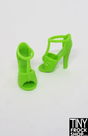 12" Fashion Doll Green T Strap Heels