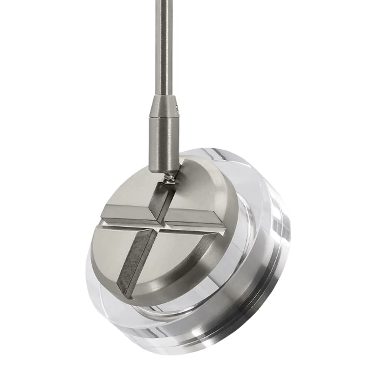 14 In. Stem Brim LED Monorail Head 9W Satin Nickel finish