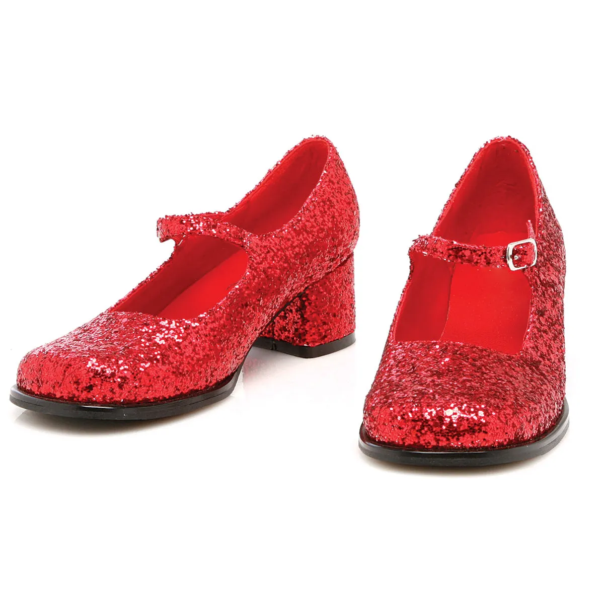 175-EDEN-G 1.75" Heel Red Glitter Maryjane Childrens.