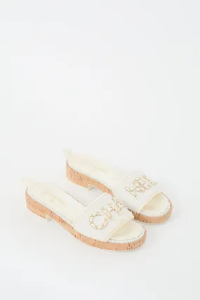 2021 White Tweed Chain Logo Slide