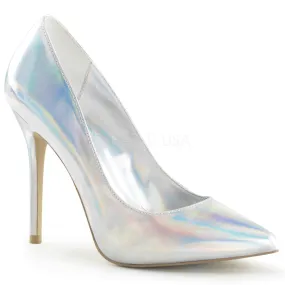 5 Inch Heel AMUSE-20 Silver Hologram