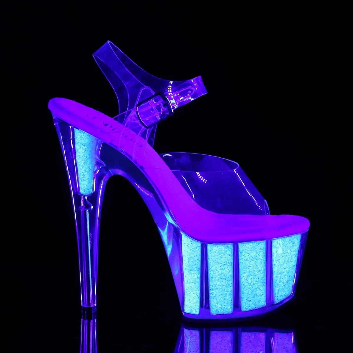 ADORE-708UVG Pink Ankle Peep Toe High Heel
