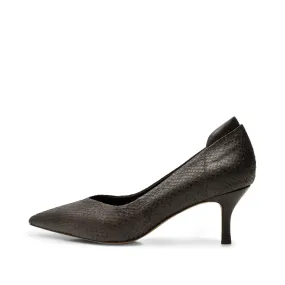 Amia hæl fiskelæder - DARK BROWN