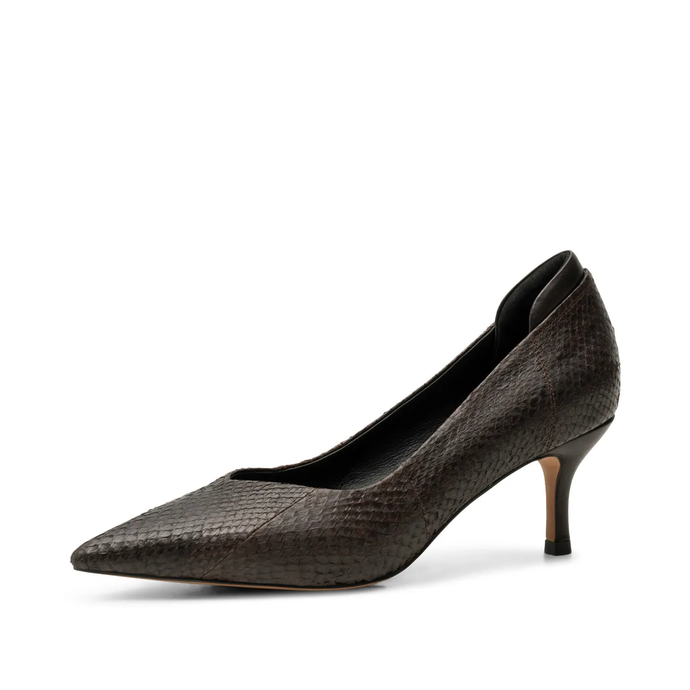 Amia hæl fiskelæder - DARK BROWN