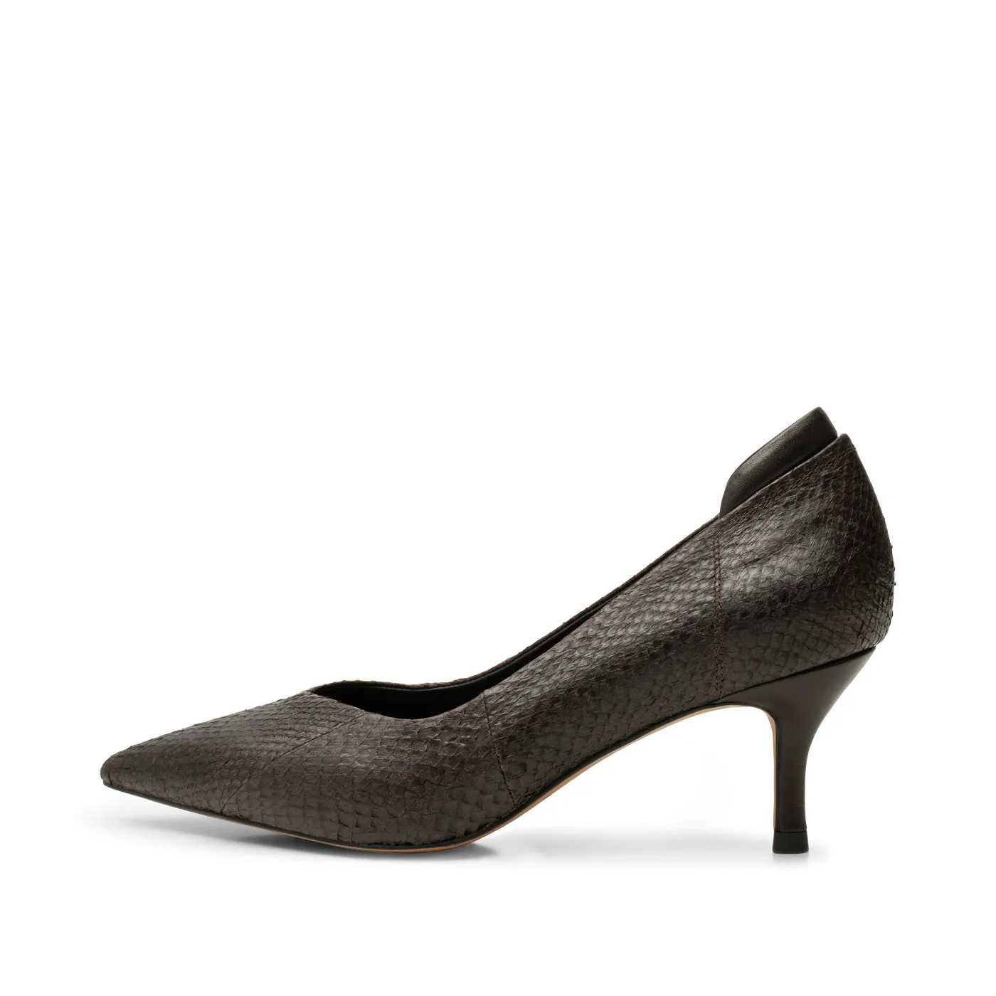 Amia hæl fiskelæder - DARK BROWN