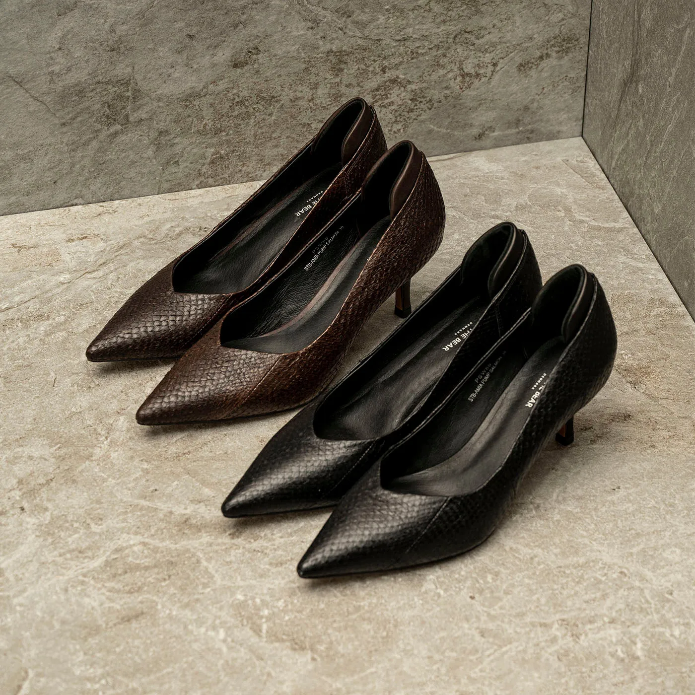 Amia hæl fiskelæder - DARK BROWN