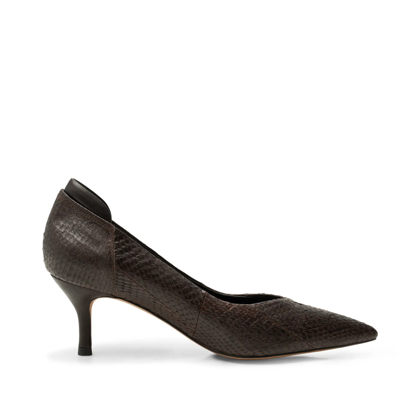 Amia hæl fiskelæder - DARK BROWN