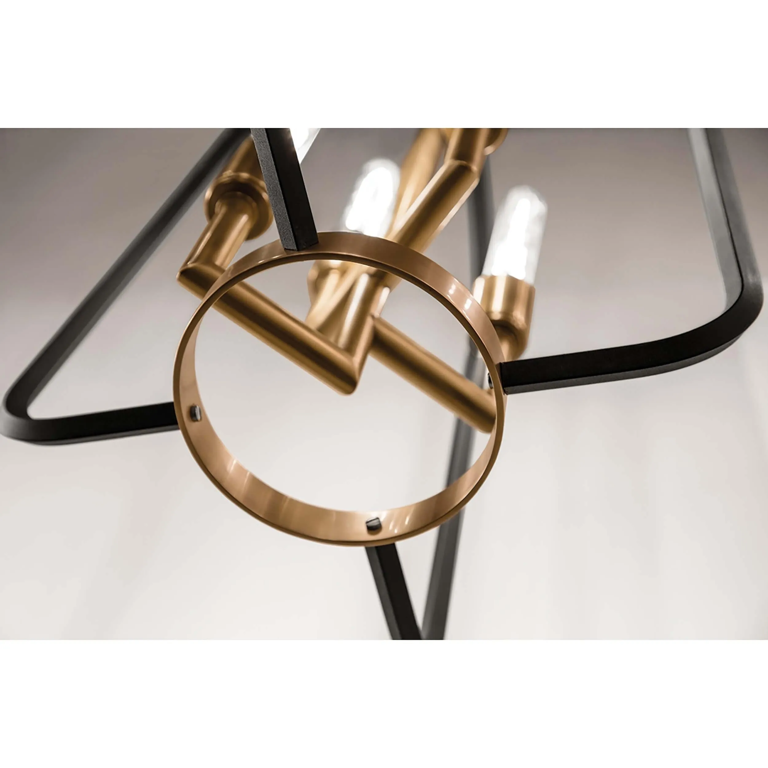 Angler 4 Light Chandelier, Aged Brass