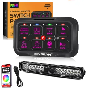 AR-800 RGB Switch Panel with APP 22 Inch 5D-PRO LED Light Bar, Toggle/ Momentary/ Pulsed Mode Supported