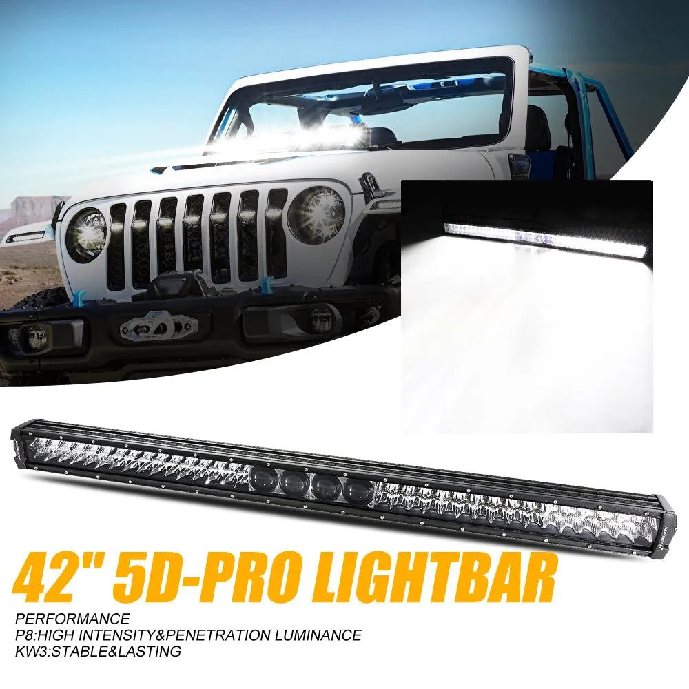 AR-800 RGB Switch Panel with APP 42 Inch 5D-PRO LED Light Bar, Toggle/ Momentary/ Pulsed Mode Supported