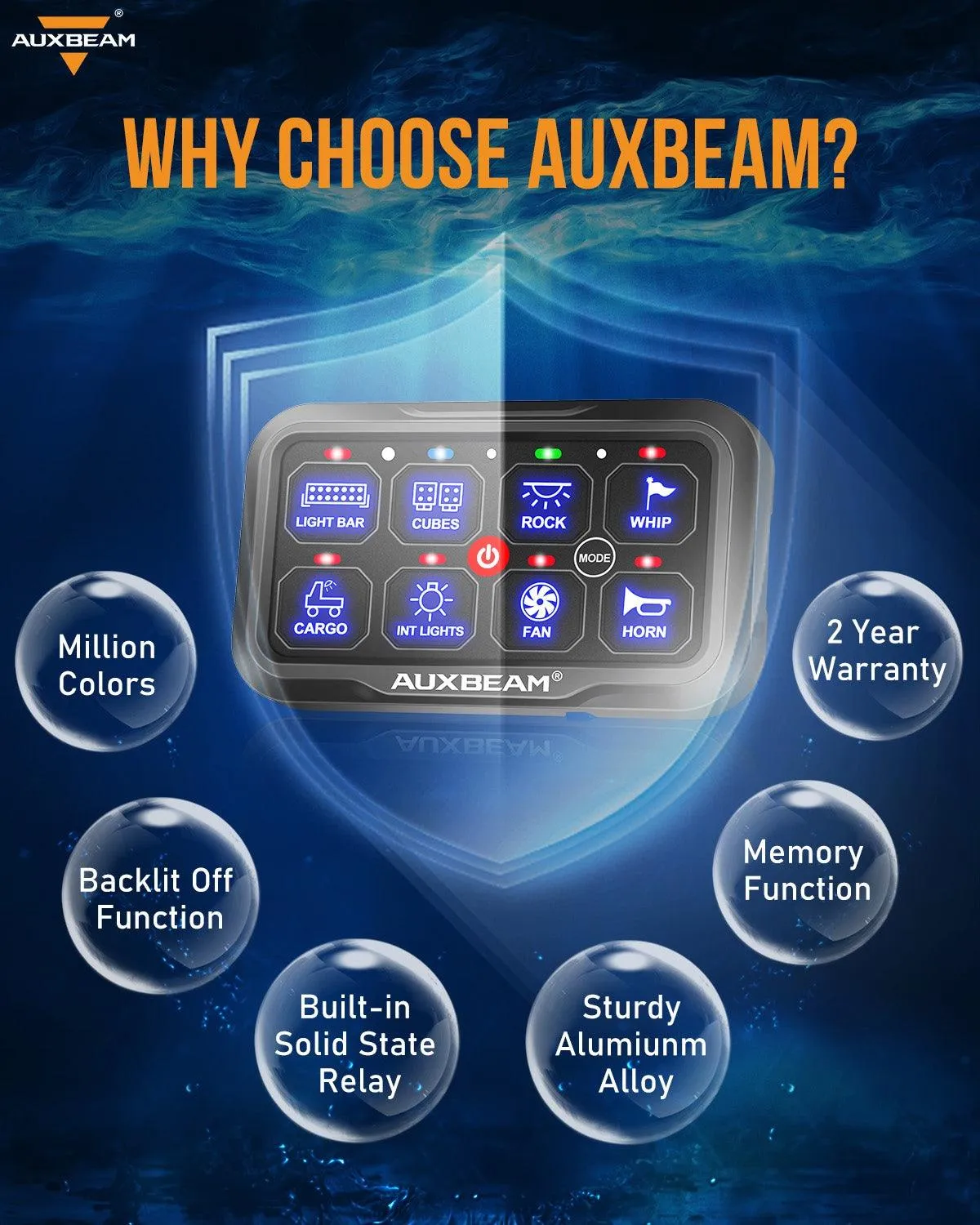 AR-800 RGB Switch Panel with APP 42 Inch 5D-PRO LED Light Bar, Toggle/ Momentary/ Pulsed Mode Supported