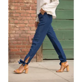 Avery Linen Tie-Hem Pants