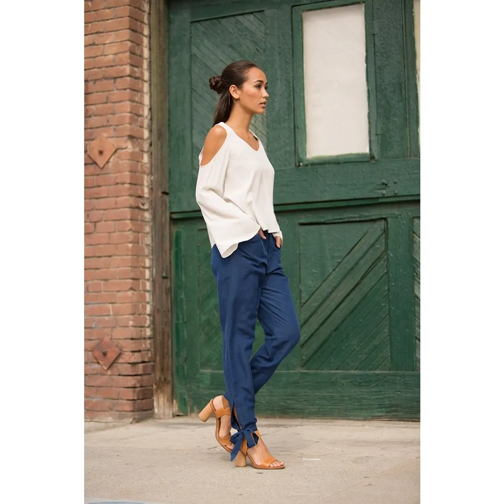 Avery Linen Tie-Hem Pants