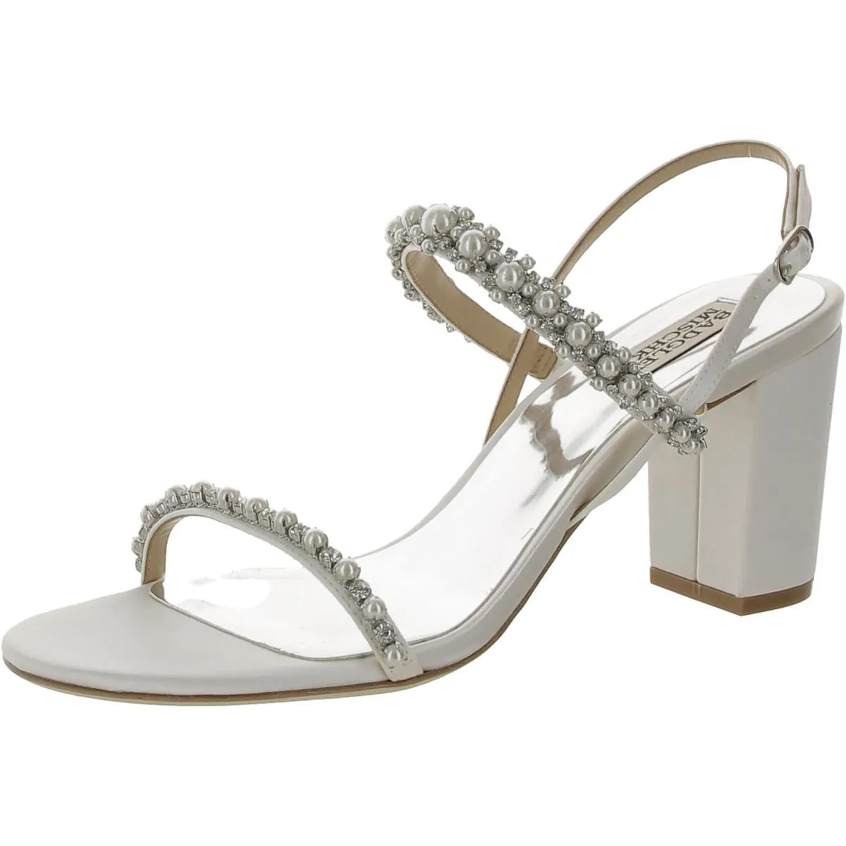 Badgley Mischka Womens Natasha Glitter Embellished Slingback Heels