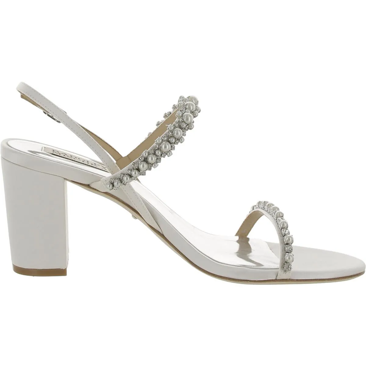Badgley Mischka Womens Natasha Glitter Embellished Slingback Heels