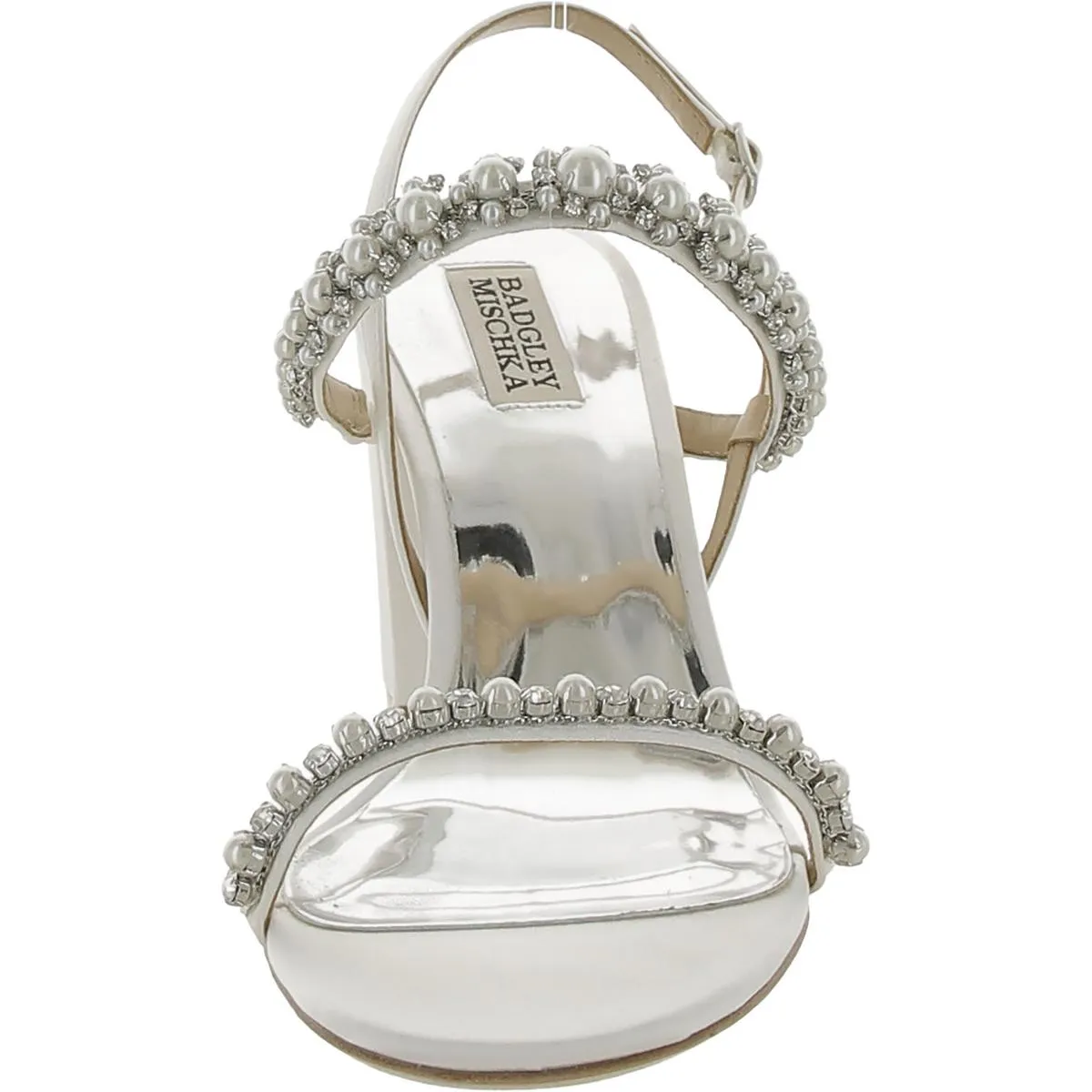 Badgley Mischka Womens Natasha Glitter Embellished Slingback Heels