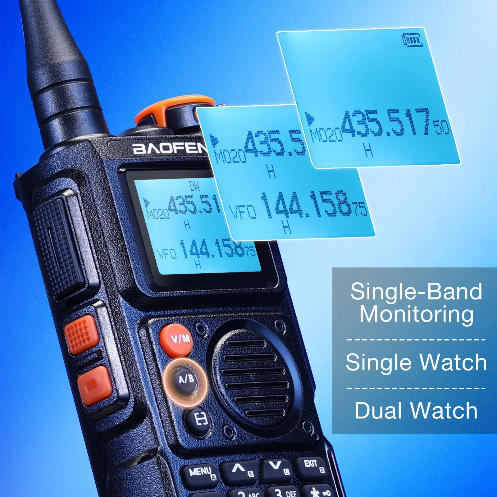 Baofeng K6 Tri-Band Radio | 5W | 999 CH | UHF/VHF/1.25M/NOAA/FM/Air Receiver |  Reverse Repeater Freq | 2600mAh Type-C Battery