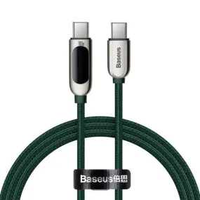 Baseus Display Fast Charging Data Cable Type-C to Type-C 100W 1M Green-7OYF