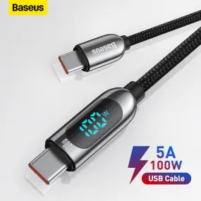 Baseus PD 100W/66W USB C Cable for MacBook 2021 Fast Charging Type C Cable For Xiaomi Samsung Data Wire Phone Charging Cable