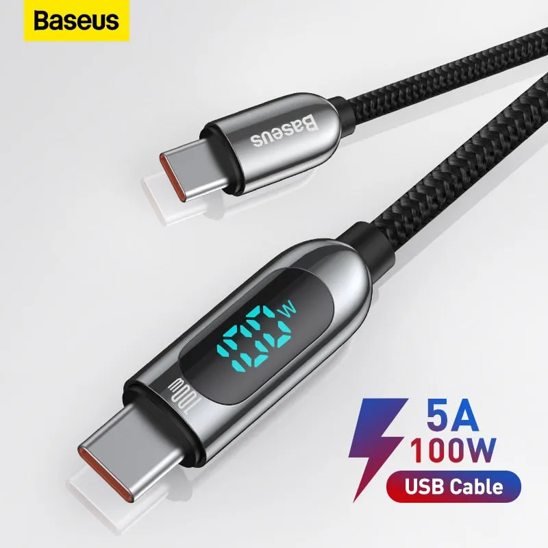 Baseus PD 100W/66W USB C Cable for MacBook 2021 Fast Charging Type C Cable For Xiaomi Samsung Data Wire Phone Charging Cable