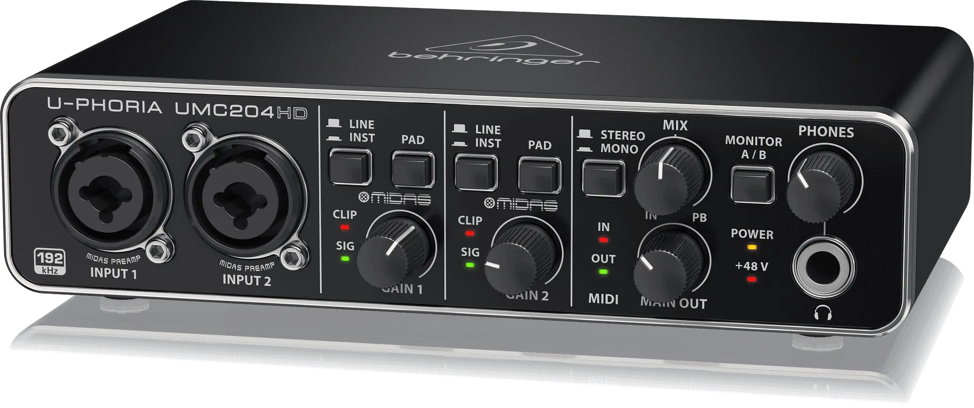 Behringer U-Phoria UMC-204HD USB 2.0 Audio Interface (UMC204HD / UMC 204HD)