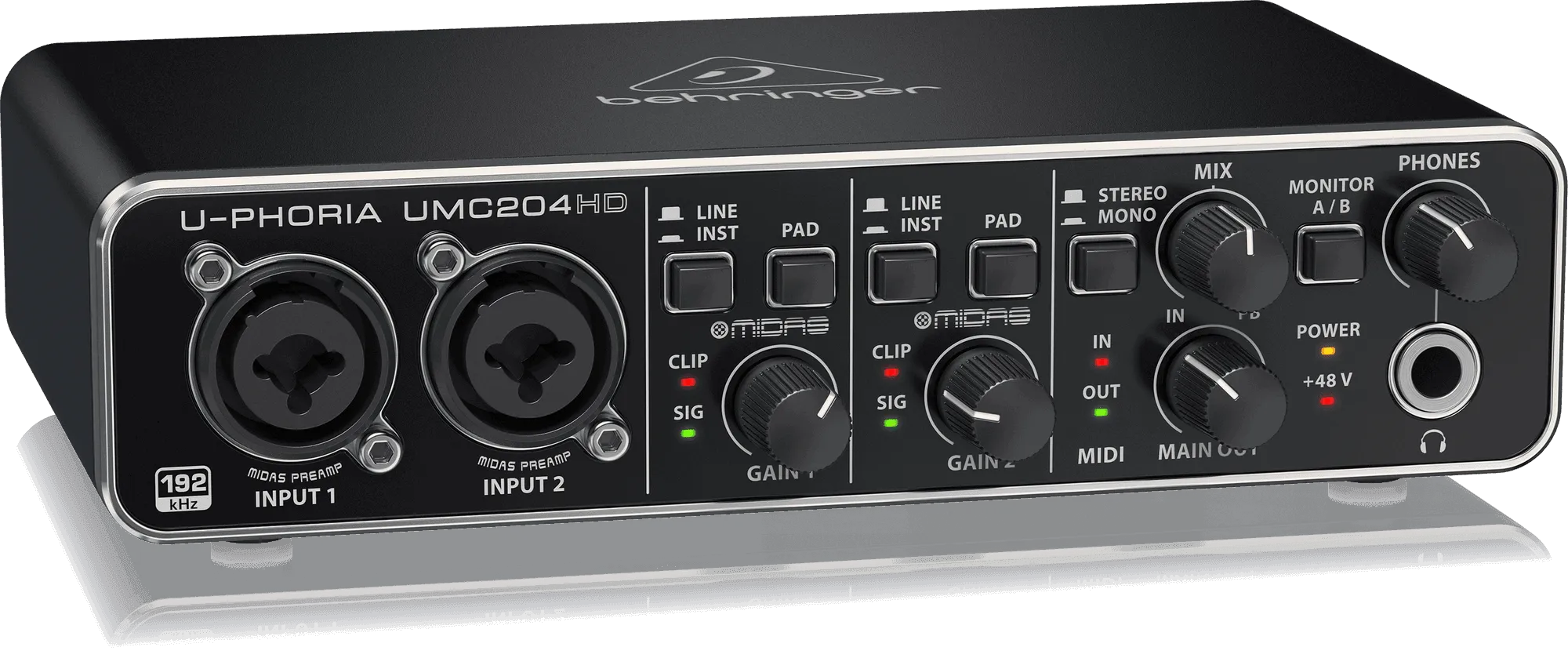 Behringer U-Phoria UMC-204HD USB 2.0 Audio Interface (UMC204HD / UMC 204HD)