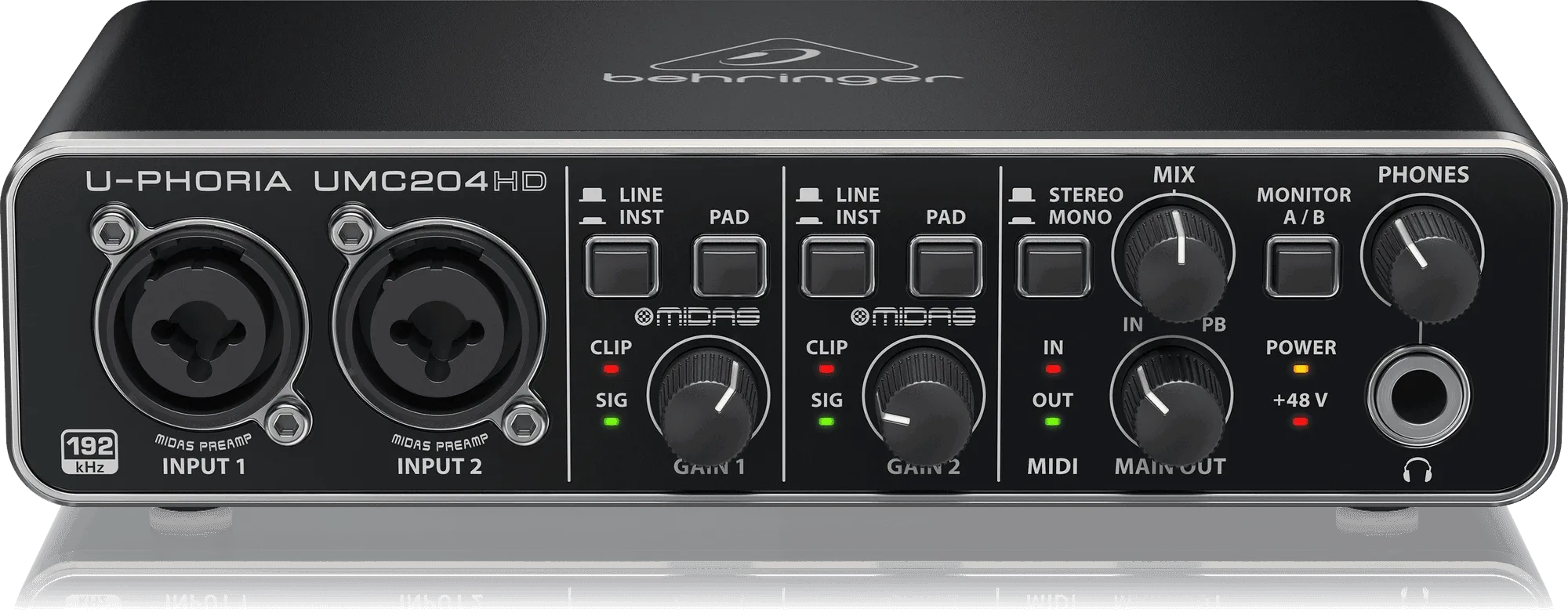 Behringer U-Phoria UMC-204HD USB 2.0 Audio Interface (UMC204HD / UMC 204HD)