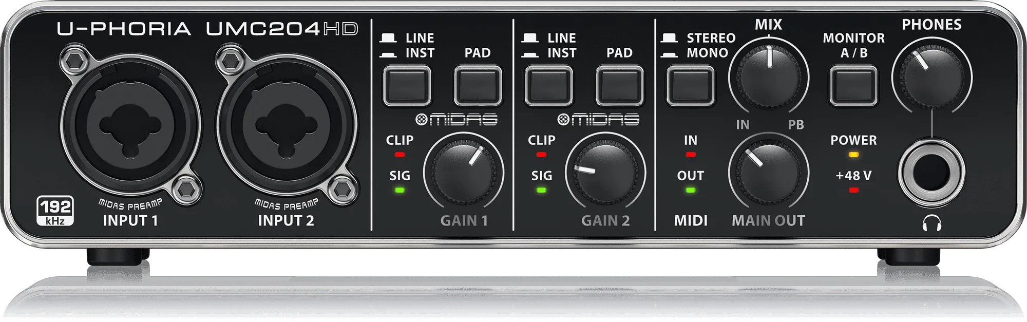 Behringer U-Phoria UMC-204HD USB 2.0 Audio Interface (UMC204HD / UMC 204HD)