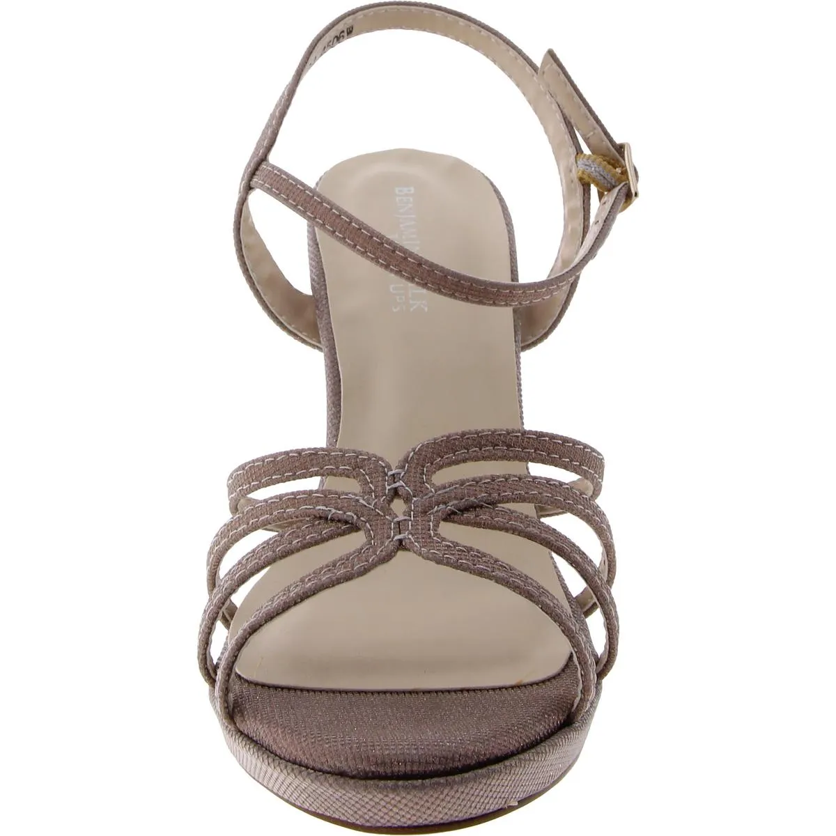Benjamin Walk Womens Mae Glitter Ankle Strap Evening Sandals