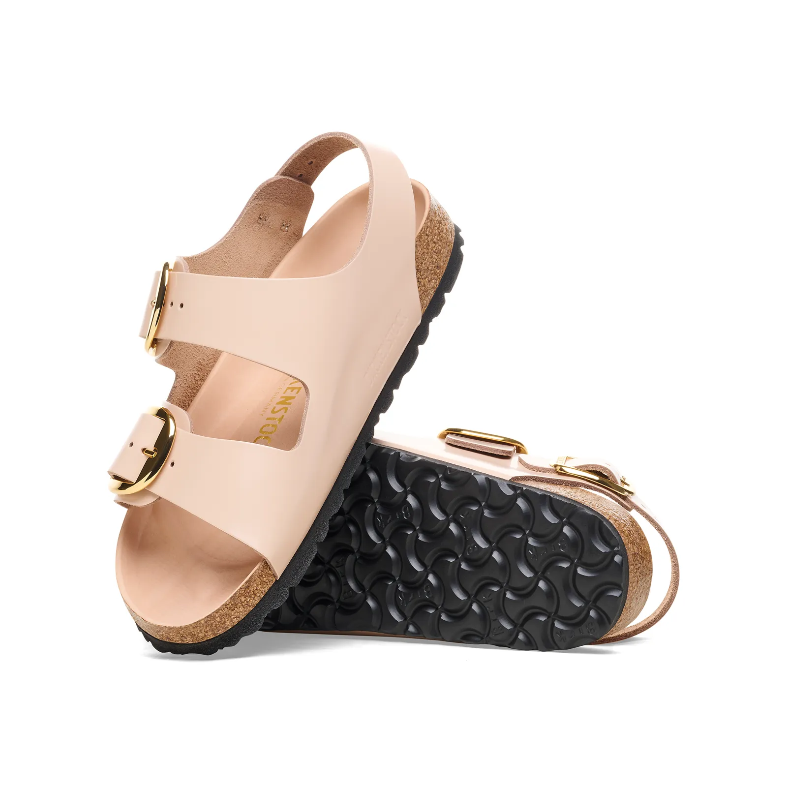Birkenstock Milano Big Buckle Narrow Backstrap Sandal (Women) - High Shine New Beige Leather