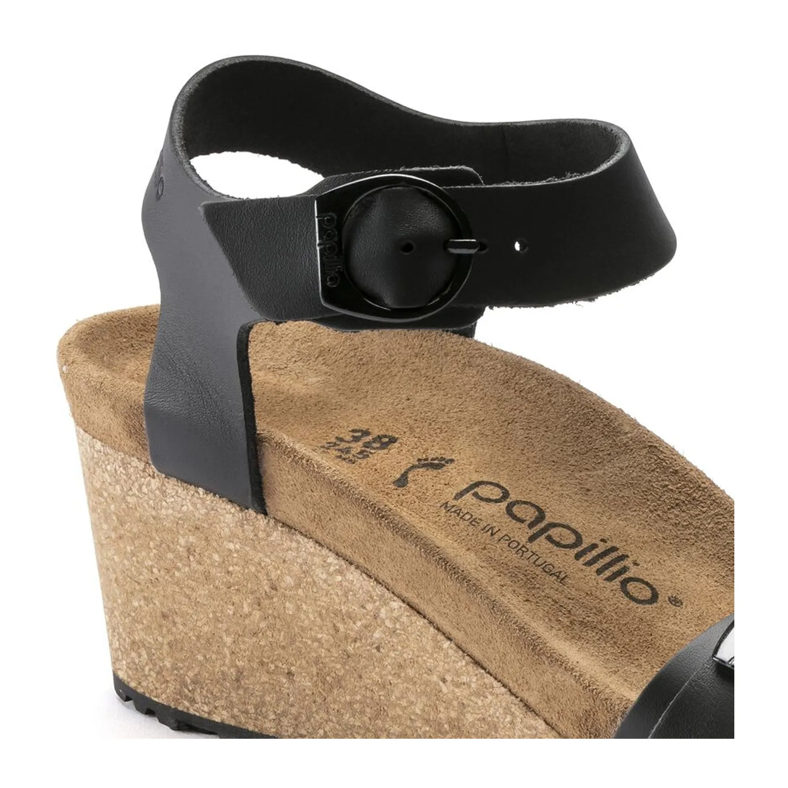 Birkenstock Soley Ring-Buckle Narrow Wedge Sandal (Women) - Black Leather