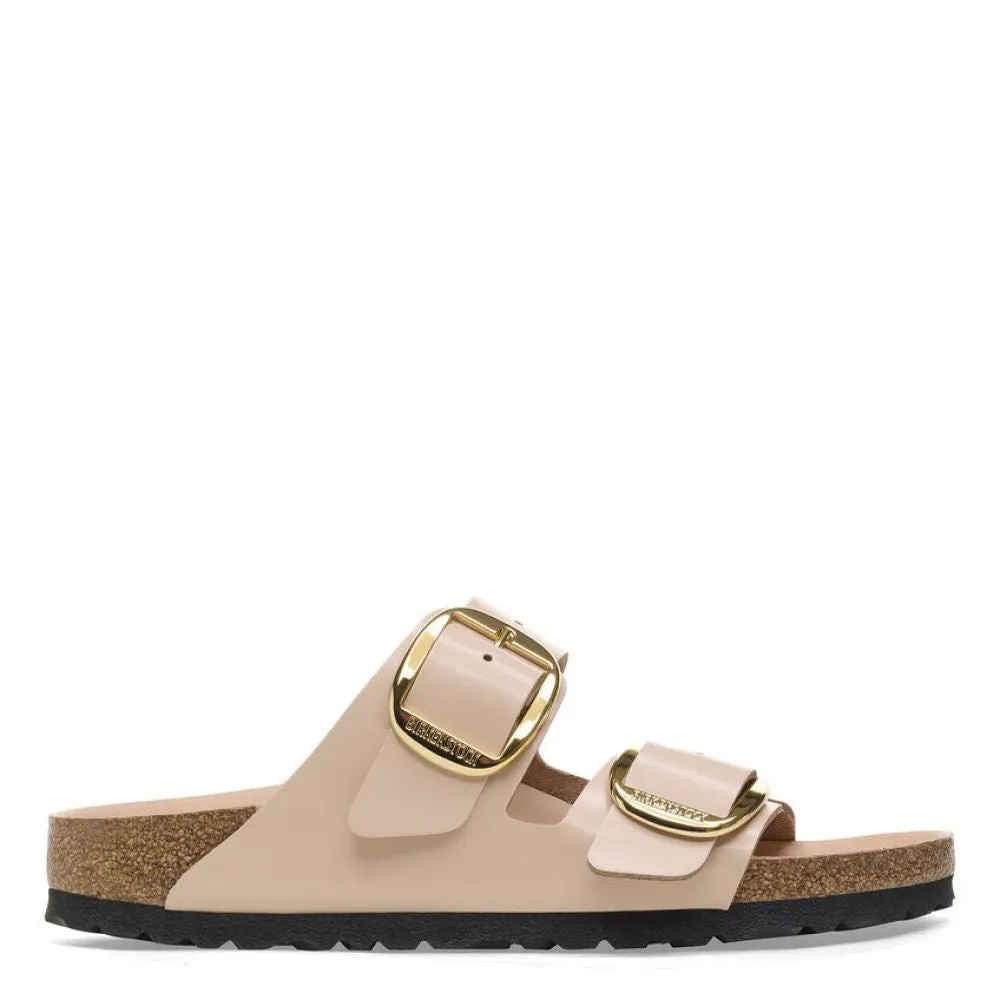 Birkenstock Women's Arizona Big Buckle Natural Leather Patent in New Beige (Narrow WIdth)