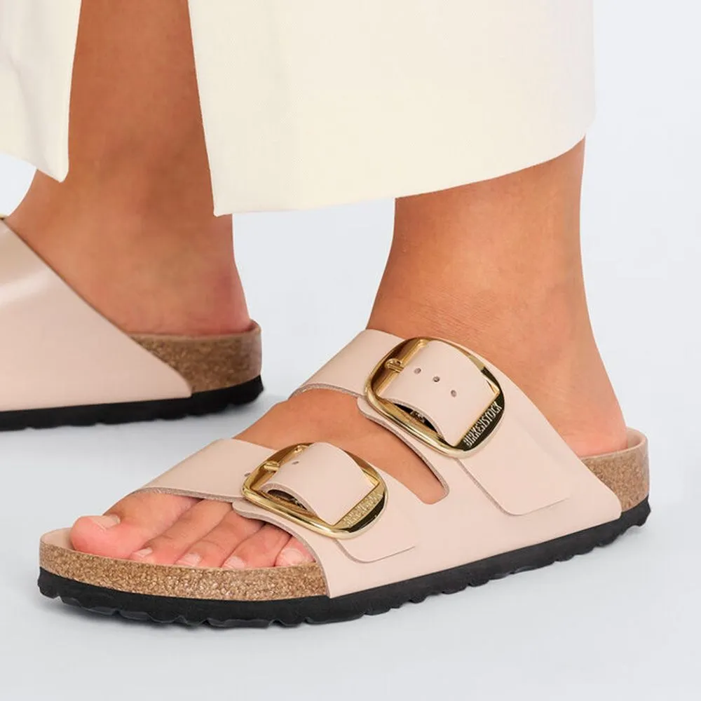 Birkenstock Women's Arizona Big Buckle Natural Leather Patent in New Beige (Narrow WIdth)
