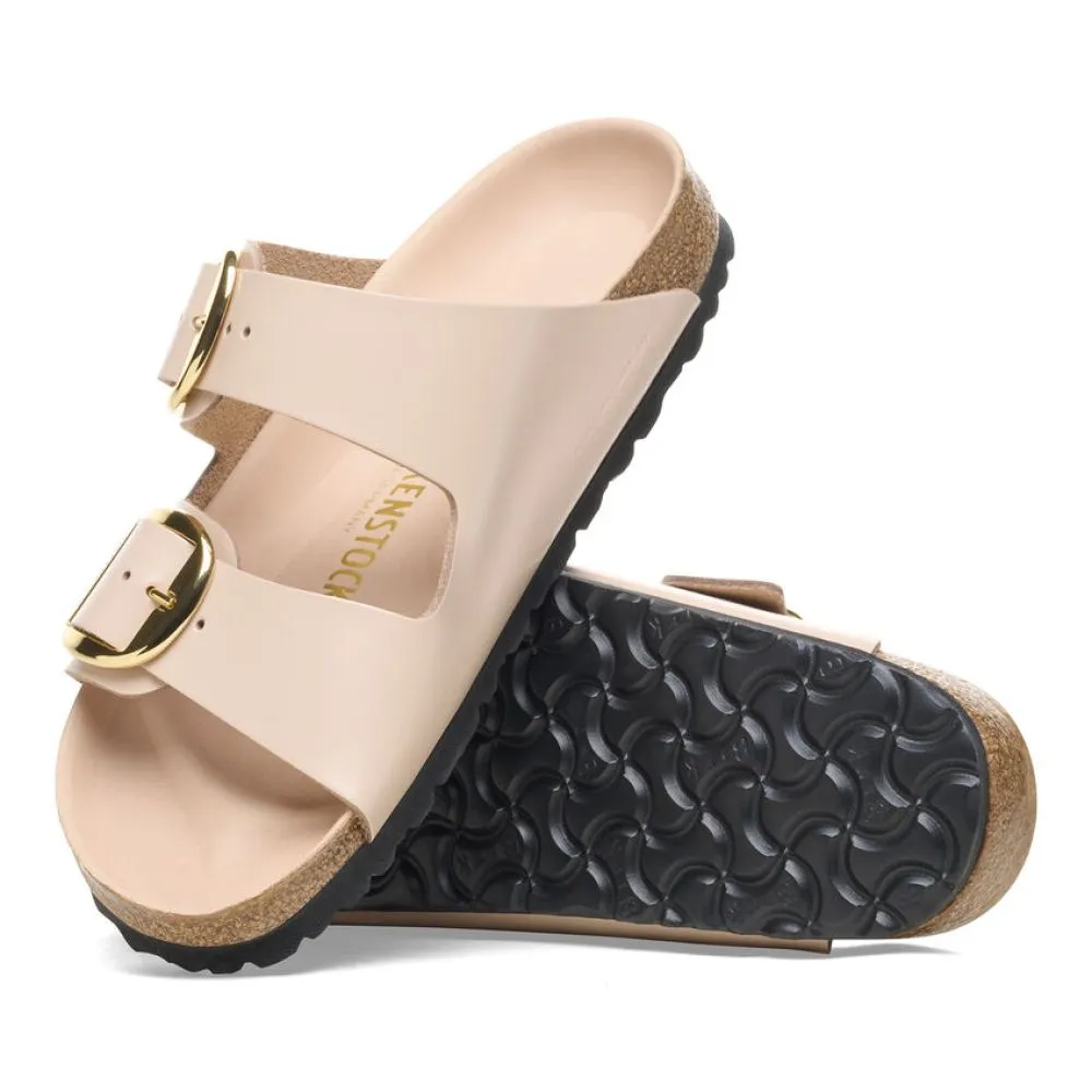 Birkenstock Women's Arizona Big Buckle Natural Leather Patent in New Beige (Narrow WIdth)