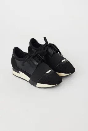 Black & Cream Race Runner Sneaker