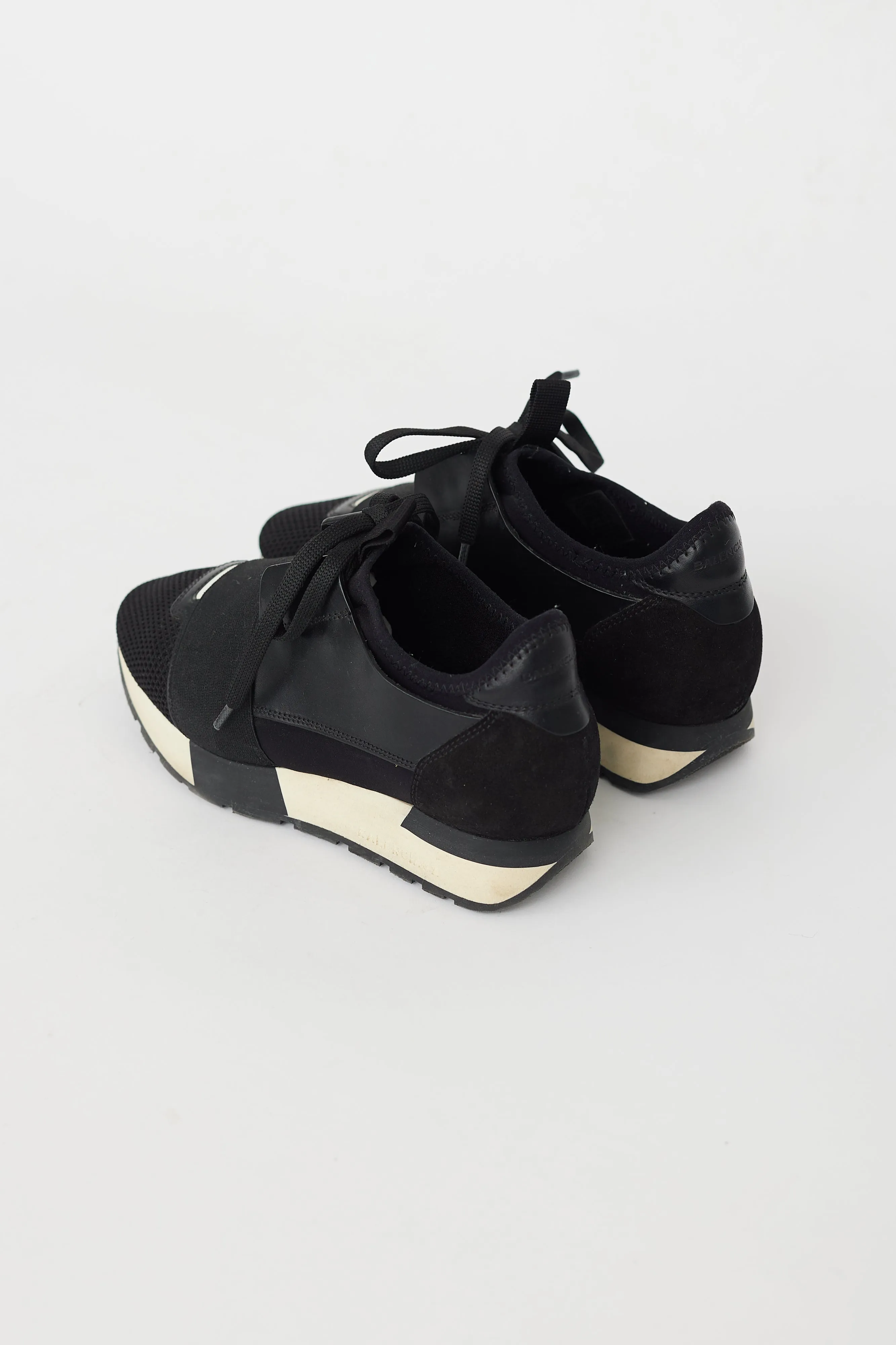 Black & Cream Race Runner Sneaker