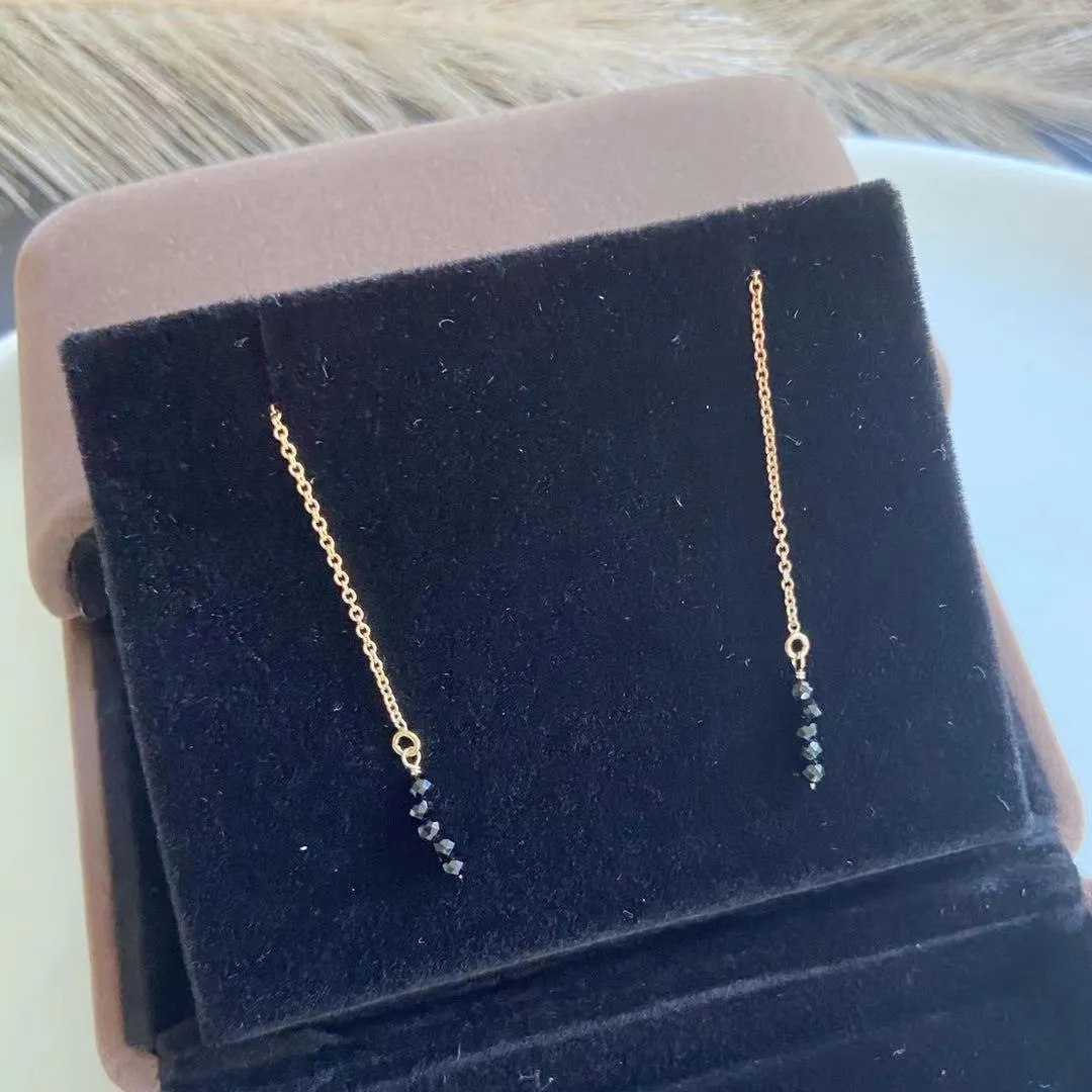 Black Crystal Drop Earrings