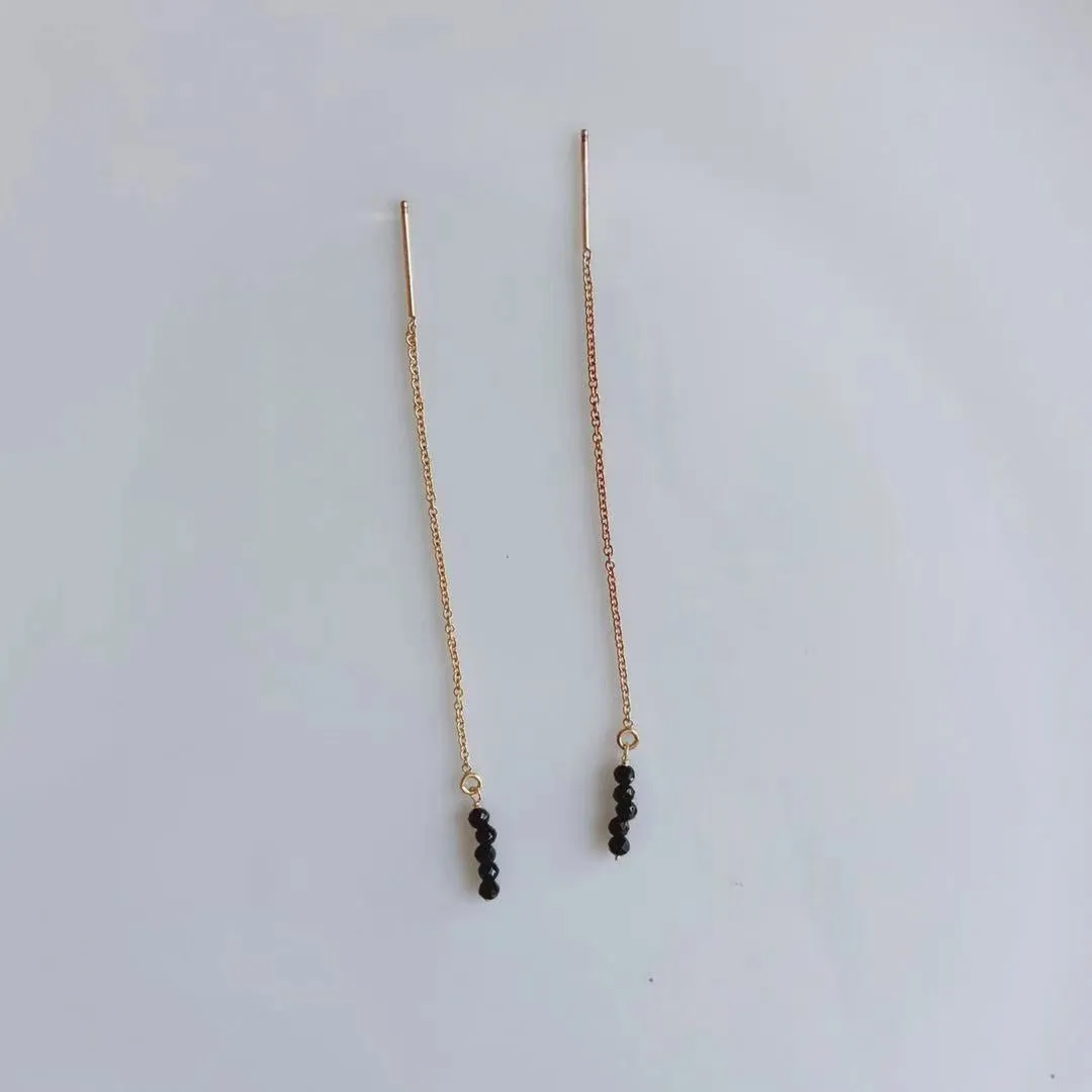 Black Crystal Drop Earrings