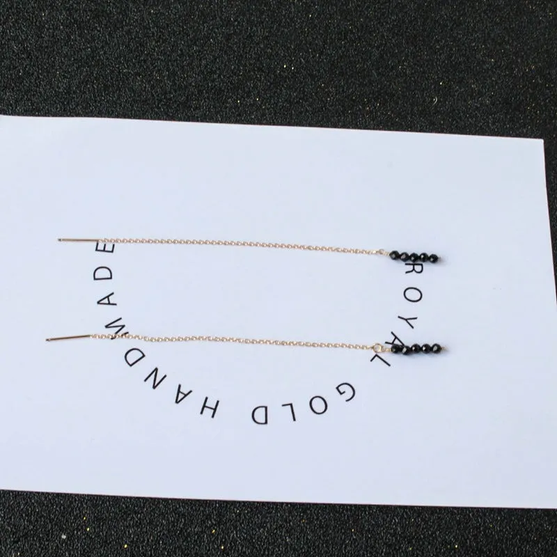 Black Crystal Drop Earrings