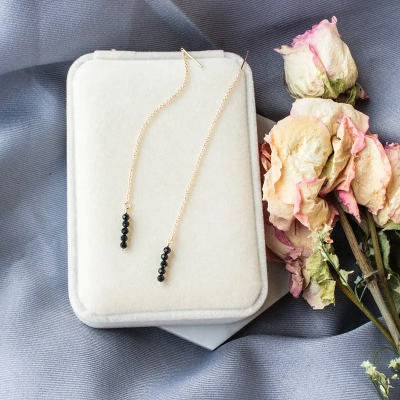 Black Crystal Drop Earrings
