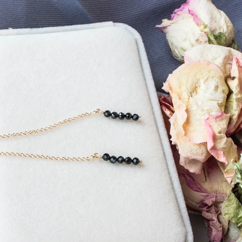 Black Crystal Drop Earrings