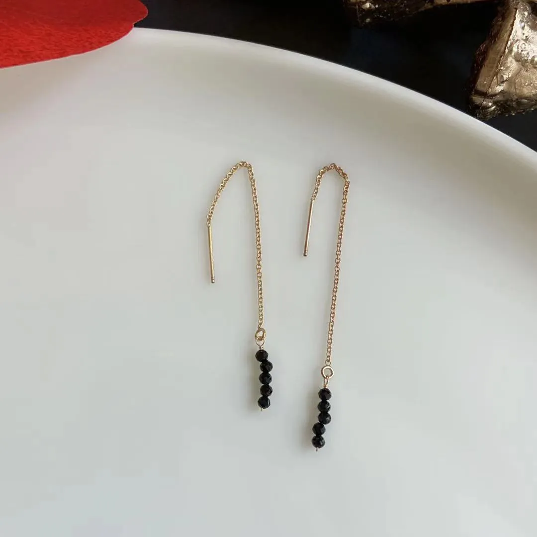 Black Crystal Drop Earrings