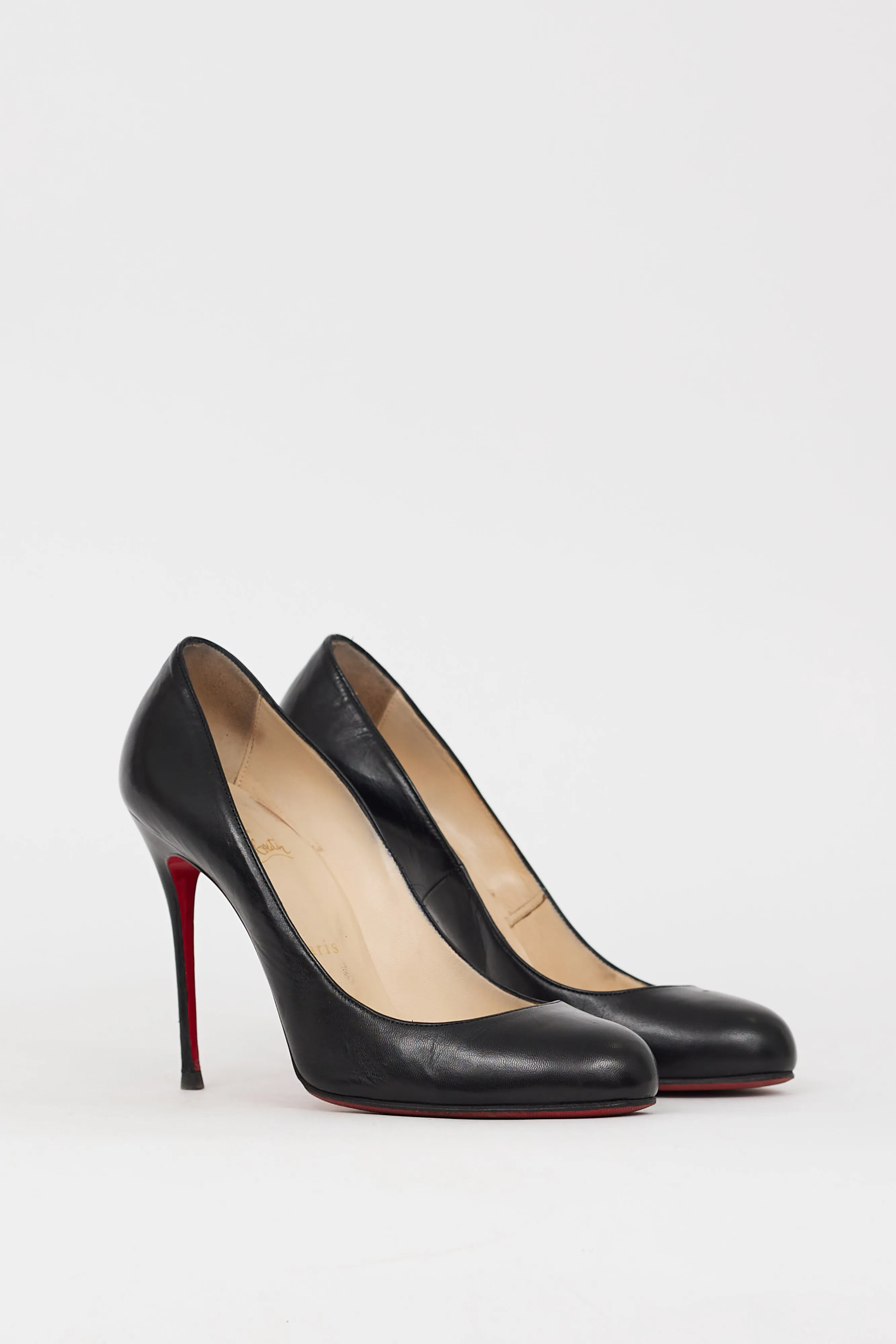 Black Leather Fifi 110 Pump