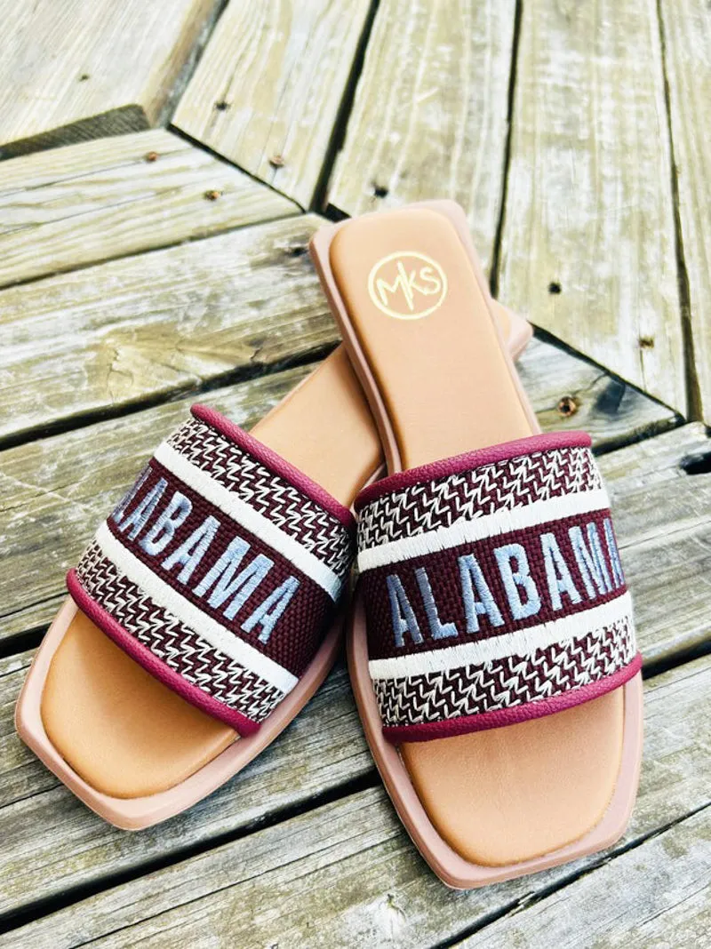 Bobbie Game Day Sandals - Alabama Burgundy