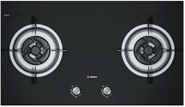 Bosch DWBM98G50B Series 4 Wall-mounted cooker hood 90 cm   PBD7232SG Series 2 Gas hob 78 cm Tempered glass, Black