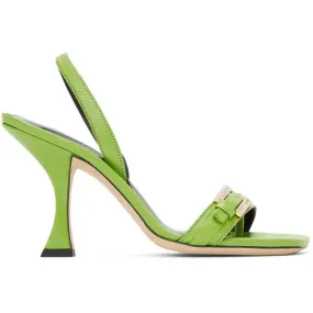 BY FAR Green Carlotta Sandals