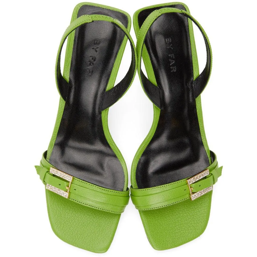 BY FAR Green Carlotta Sandals