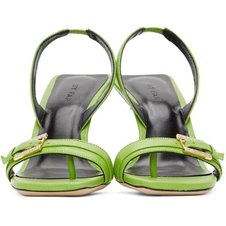 BY FAR Green Carlotta Sandals