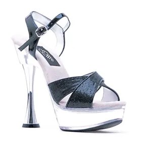 C-JANIE 6" Silver Cone Heel Glitter Sandal.